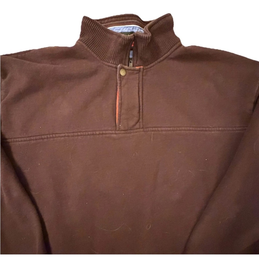 Orvis Signature Collection Charlie O’Rourke Brown Sueded Quarter Zip Pullover XL